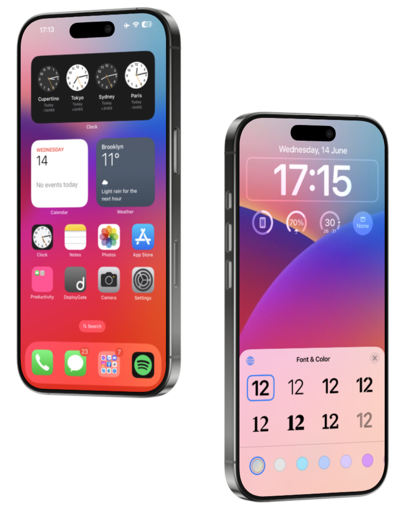 Launcher OS™ Pro on two phones